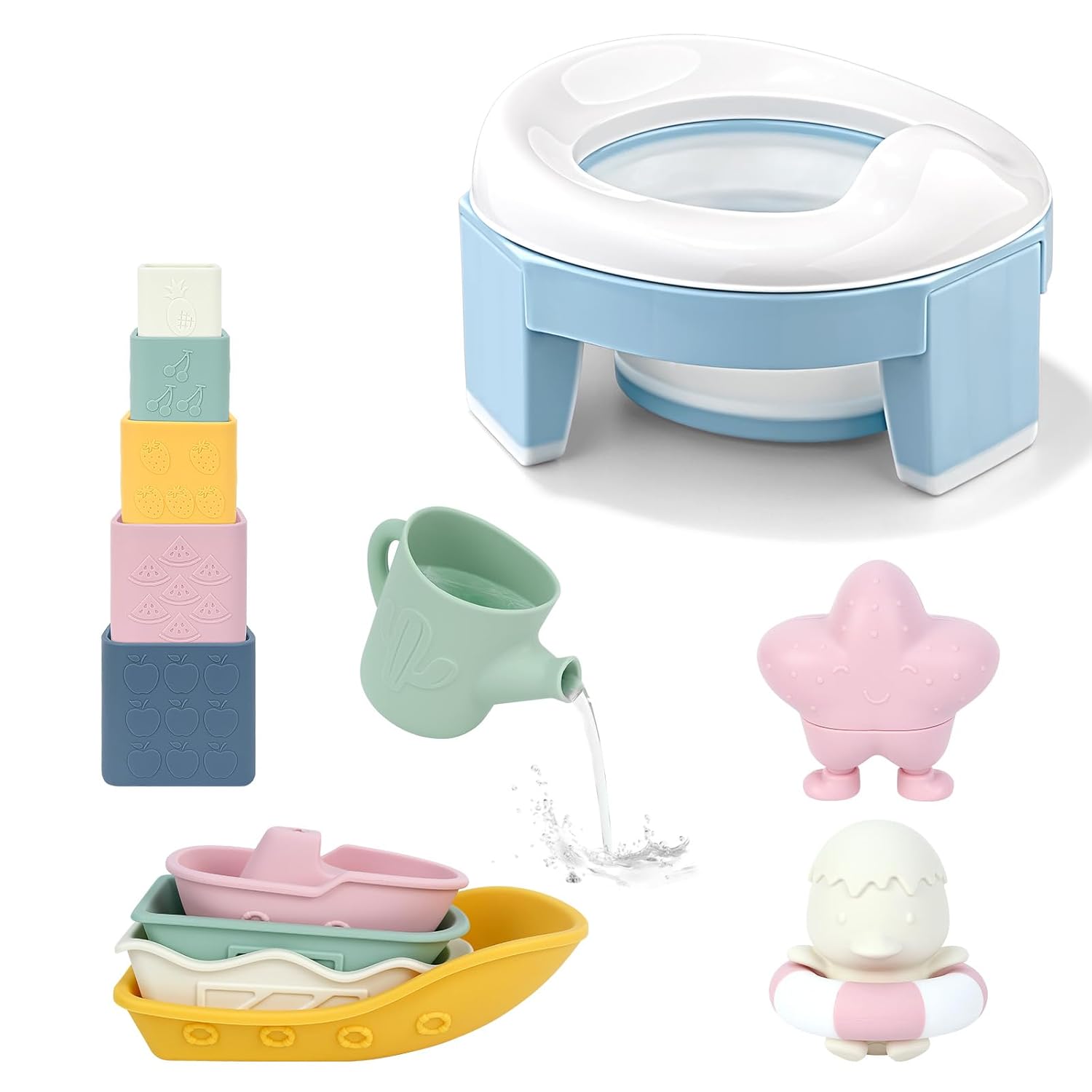 MCGMITT Travel Potty Bundled with Baby Bath Toys