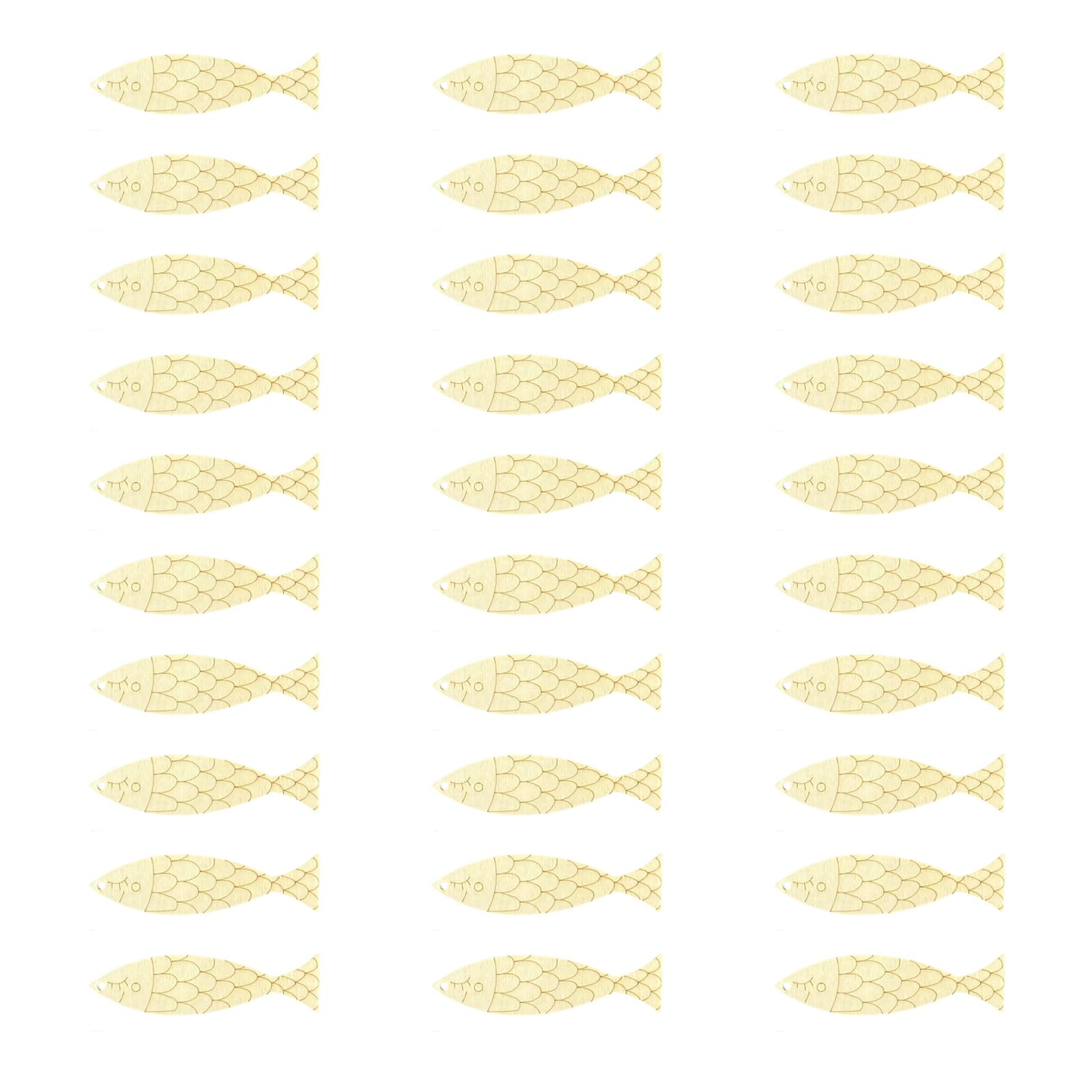 carotoe 30 Unpainted Wooden Fish Templates Artistic Projects Home Party Natural Design Wood Fish Blanks for Painting