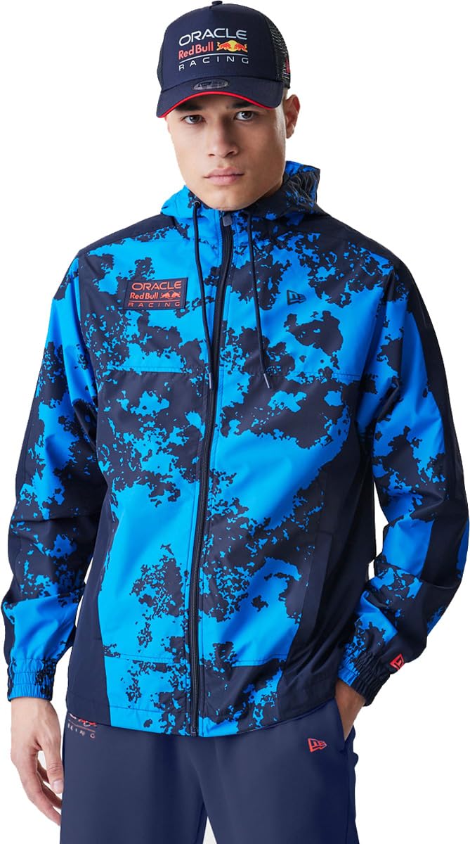 New Era Men's Blue Oracle Red Bull Racing F1 Team Official Formula 1 Windbreaker Jacket Xxl