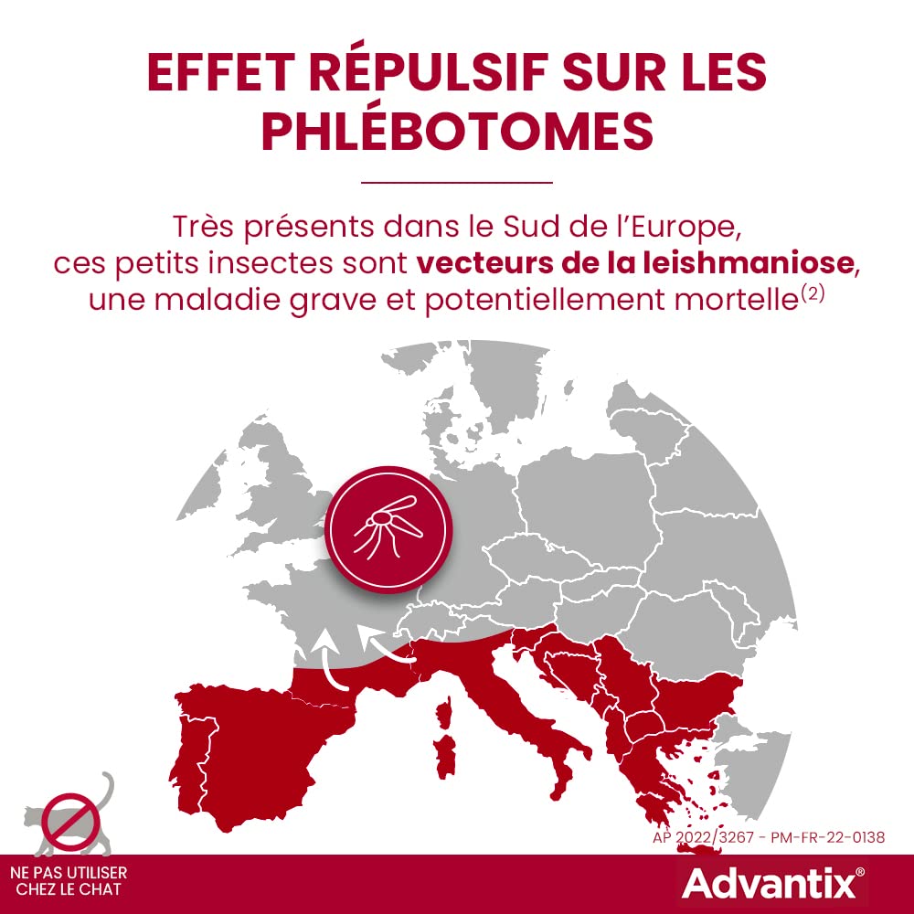 Advantix Mały pies o wadze od 4 do 10 kg – pipety dla 6 pasożytów – pipeta dla stałej ochrony przez 4 tygodnie – 6 x 1,0 ml
