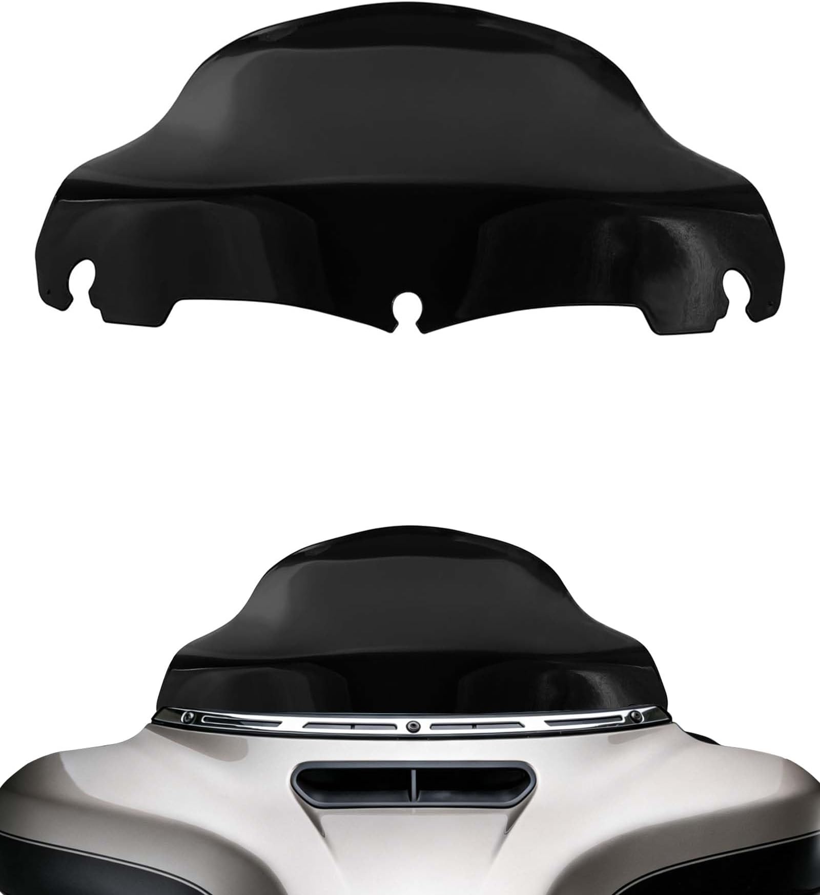 9" Motorcycle Batwing Fairing Windshield Windscreen For Harley FLHT FLHTC FLHX Touring Electra Street Glide 2014-2021 Black