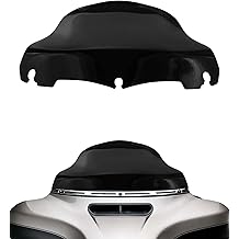 9" Motorcycle Windshield for Harley Street Glide/Electra Glide/Ultra Limited/Tri Glide FLHT FLHX FLHXS FLHTK 2014-2024, ABS Material Wave Windscreen, Replacement Black Fairing Deflector