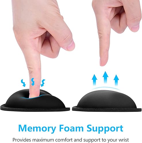 Miniatura 3 de Dapesuom Reposamuñecas para mouse, ergonómico de espuma viscoelástica para alfombrilla de escritorio de computadora, cojín de cuero sintético para