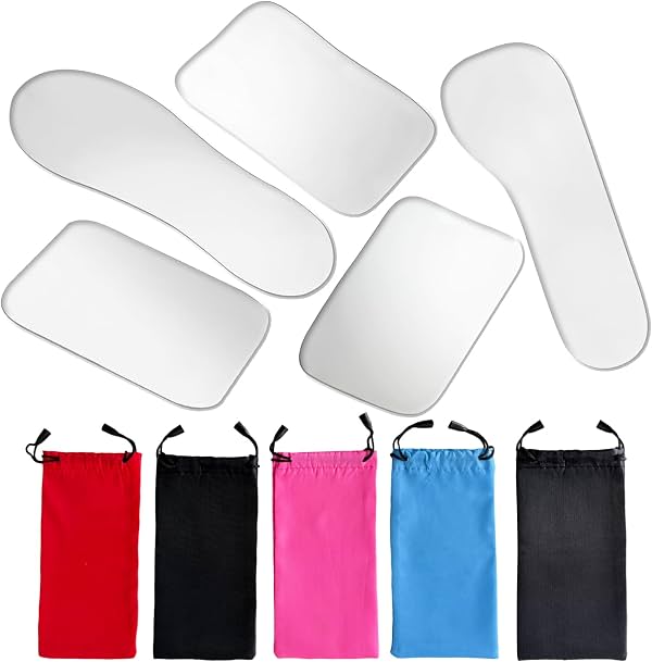 Set de 5 Espejos Bucales de Fotografía Oclusal Dental - Espejos Reflectantes Intraorales de Rodio para Odontología, Reflector de Vidrio Dental para Kit de Inspección Oral y Fotografía