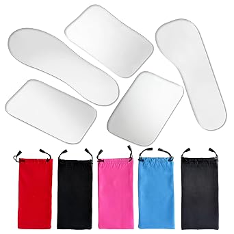 Set of 5 Dental Occlusal Photographic Mouth Mirror - Rhodium Intraoral Reflective Mirrors for Dentistry, Dental Plated Glass Reflector Oral Inspection Kit for Photography
