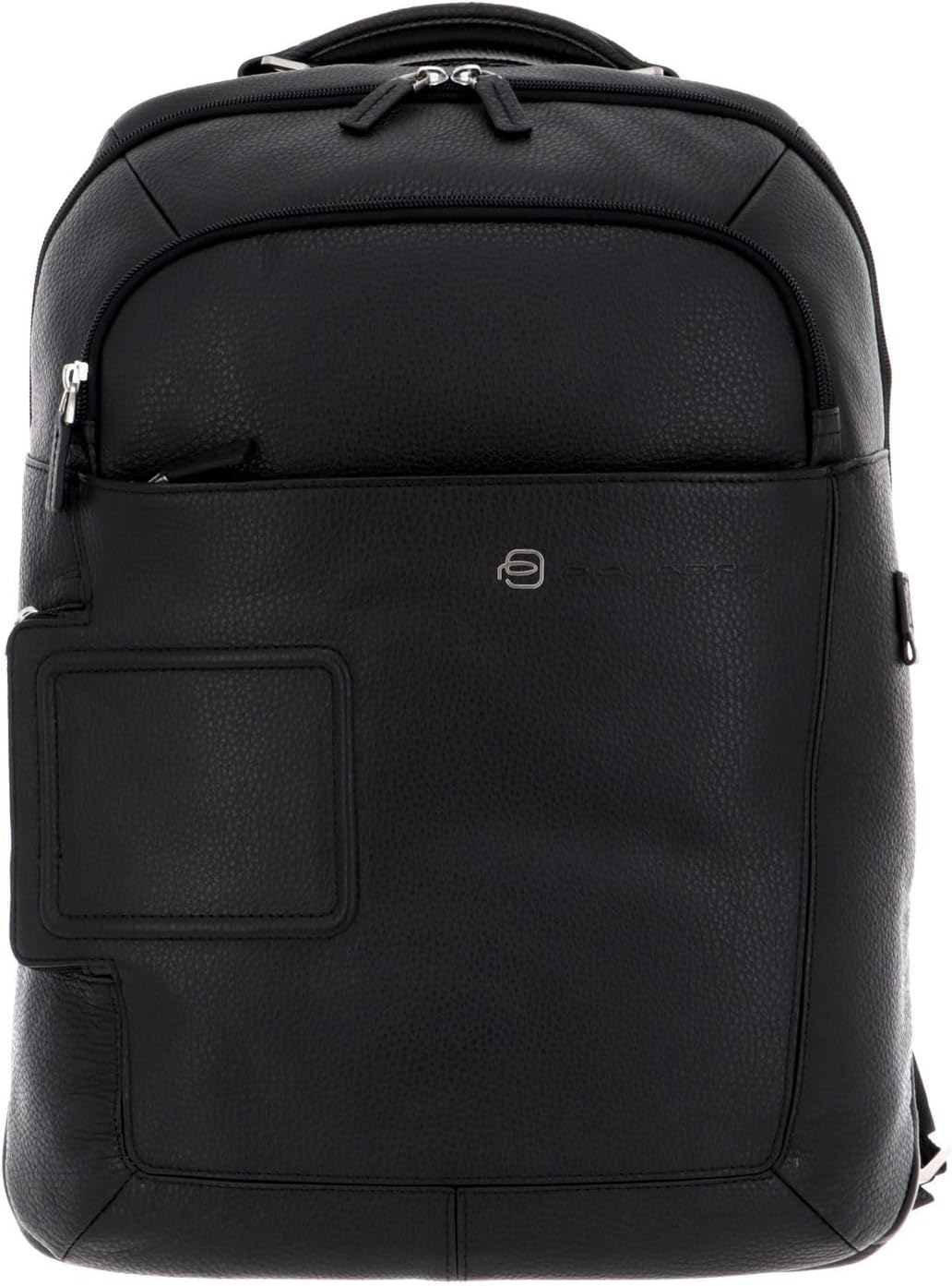 PIQUADRO Vibe Leather Backpack with Two Compartments, Black, U, Fashion