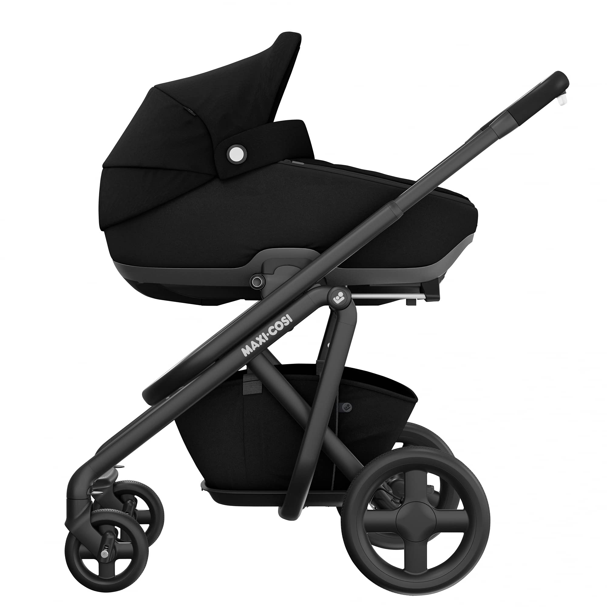 Maxi-Cosi Jade, Capazo de seguridad, Capazo de coche, apto desde el nacimiento, 0 a 6 meses, 0 - 9 kg, de 40 a 70 cm, Essential Black (Negro)