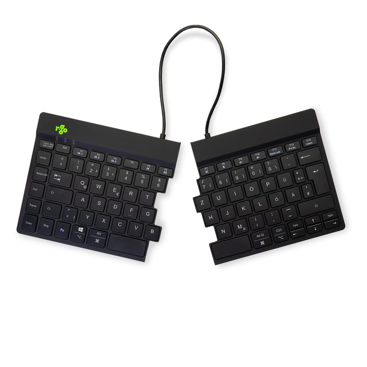 R-Go Tools Clavier ergonomique R-Go Split Break avec logiciel de pause, clavier ergonomique divisé, QWERTZ (DE),