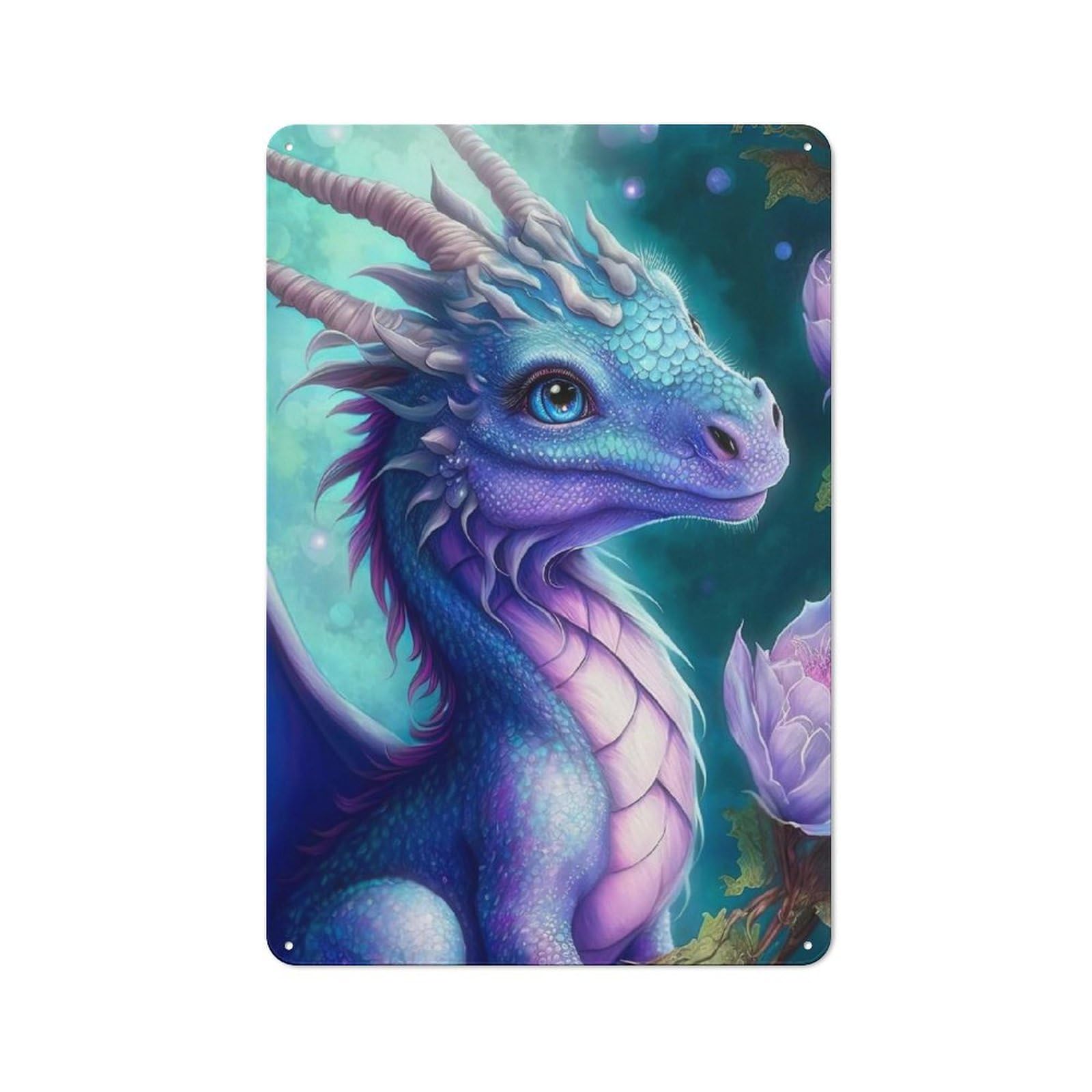 Junmoney Style-23 Vintage Tin Sign 30X20cm With The Dragon Urmie For Home Bar Wall, Metal Sign Decor For Home Bars And Entertaining Spaces