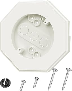 Siding Mounting Block, Octagon Siding Mounting Kit with Built-in Electrical Box, 8141 Vertical Siding Lamps Mounting Plate Siding Light Blocks for 1/2 inch Lap Siding, White