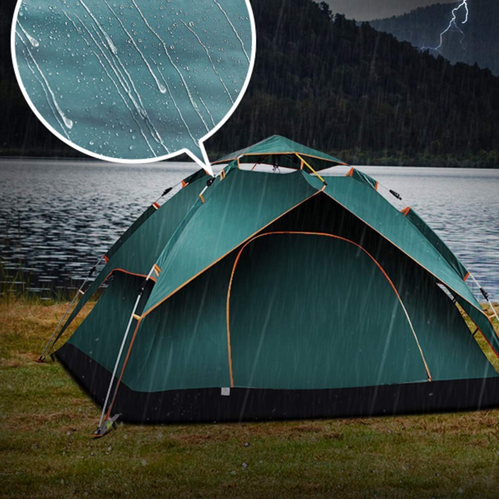 Regenfestes wasserdichtes Zelt, automatischer Regen im Freien 3-4 Personen Dickes Oxford-Tuch doppelt wildes Camping Familienausflug faltbar multifunktionale Verdickung Decorate Sport & Freizeit