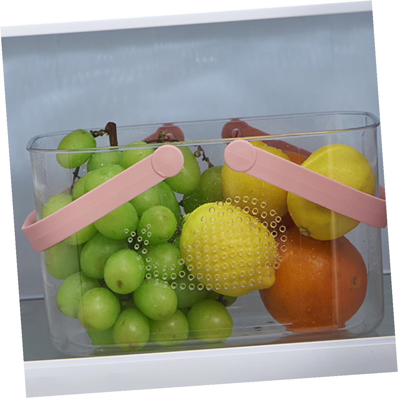 Cesta de Plástico con Asa para Baño, Rosa, Portátil | Plástico, Base Estable sobre Superficie Plana, para Cocina y Dormitorio