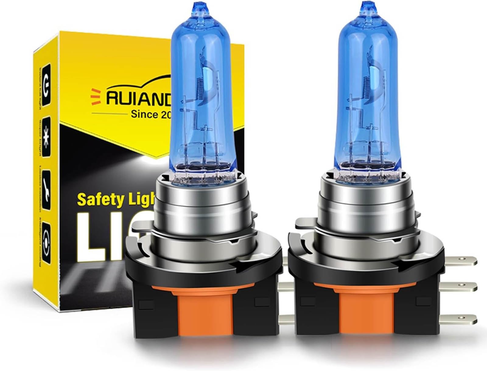 Ruiandsion H15 Halogen Scheinwerferbirnen, H15 12V 15/55W Xenon White Birne Ersatz Scheinwerfer, Packung mit 2