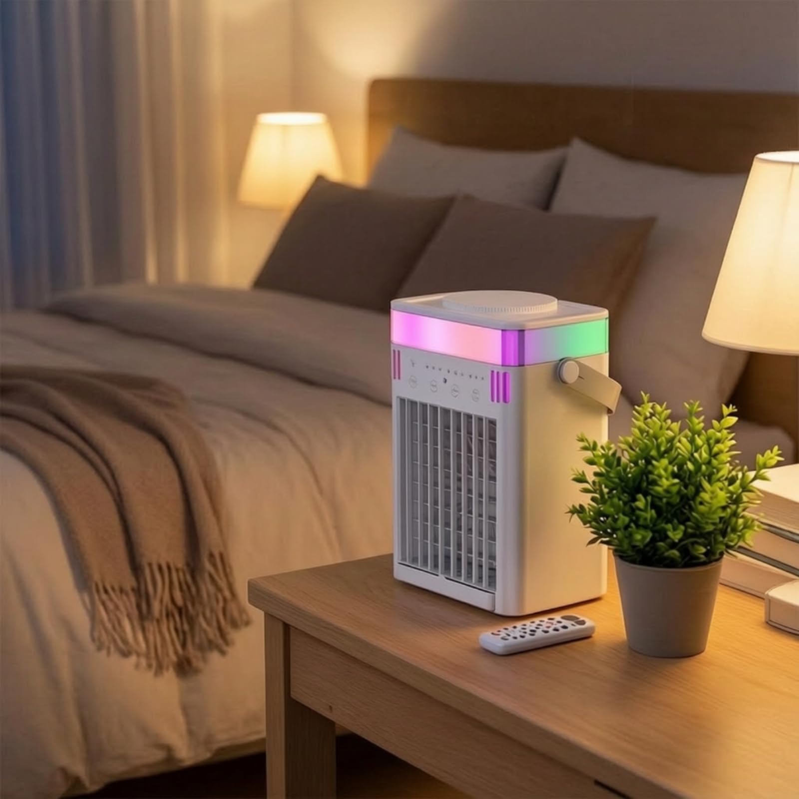 Ventilatore con Umidificatore USB Mini Condizionatore da Scrivania Silenzioso Ventilatore da Scrivania per Impiegati, Studenti, Ufficio