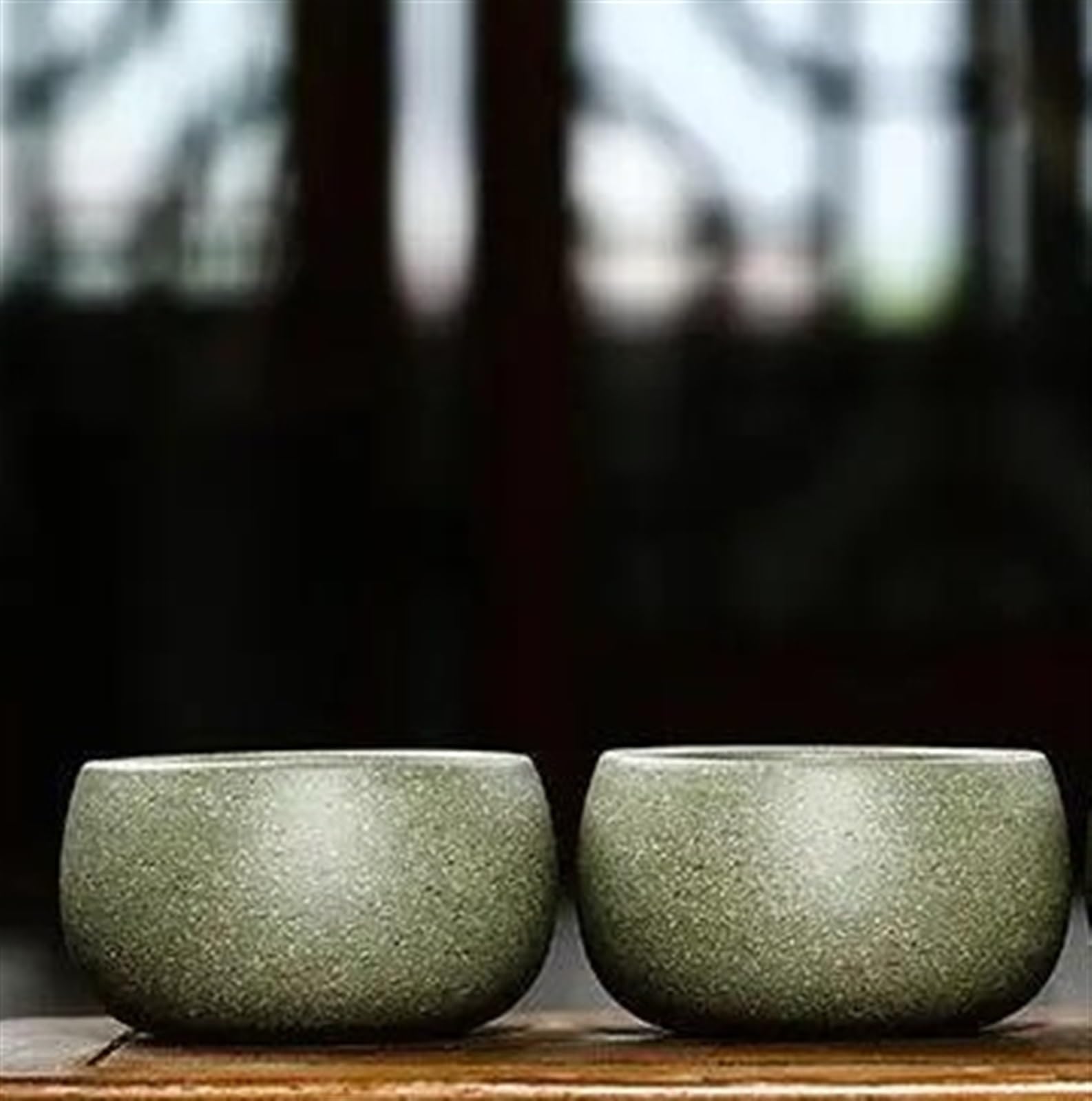 Juego de té de la tarde, juego de té de kung fu, juego de té chino, juego de té de la tarde de 2 piezas/juego, tazón de té de barro verde de mineral crudo morado Yixing, taza de té maestra, accesori