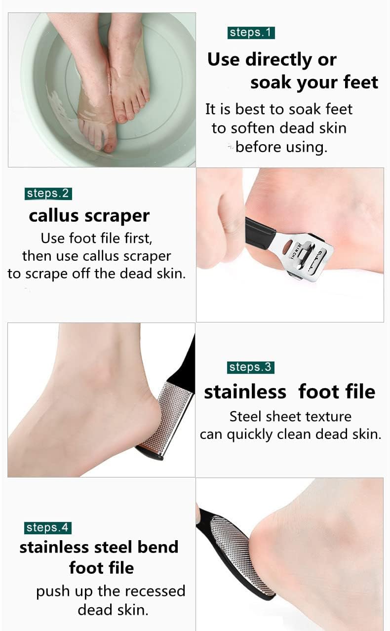 Fapiwen Pedicure Tools For Feet, 8-In-1 Pedicure Kit Callus Remover, Foot File, Foot Care Kit Foot Rasp Dead Skin Remover, Foot Scraper For Men Women, Foot Dead Skin Remover For Home & Salon Care - Image 4 thumbnail