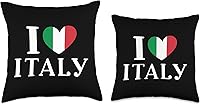 Vista 3 de Italy Apparel Co I Love Italy Heart - Almohada con diseño de bandera italiana, 16 x 16 pulgadas, multicolor