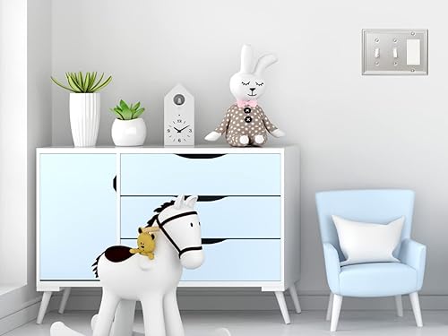 Miniatura 6 de Cubierta de interruptor de luz doble palancadecorador individual Luca de metal, placa de pared de 2 paquetes, níquel cepillado de 3 bandas, cubierta