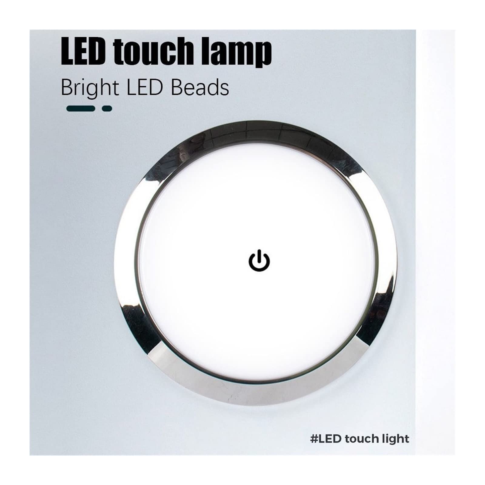 1 szt. 12 V/24 V lampa dotykowa LED RV ultra-cienka okrągła kopułkowa sufitowa lampka do czytania dla przyczepy kempingowej łódź jacht samochód kempingowy,Element kampera(18cm-12V)