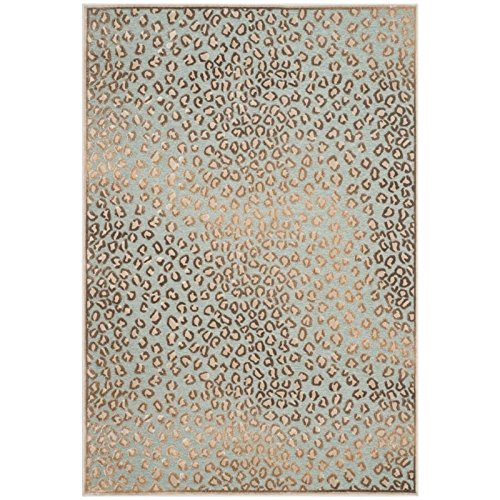 Safavieh Paradise Collection Area Rug - 8' X 10', Stone & Aqua, Animal Print Viscose Design, Ideal For High Traffic Areas In Living Room, Bedroom (Par84-3470) #TOP3