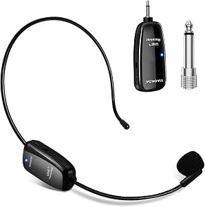 Wireless Microphone Headset, UHF Wireless Mic Headset and Handheld 2 in 1, 160 ft Range for Voice Amplifier, Stage Speakers, Teacher, Tour Guides, Fitness Instructor