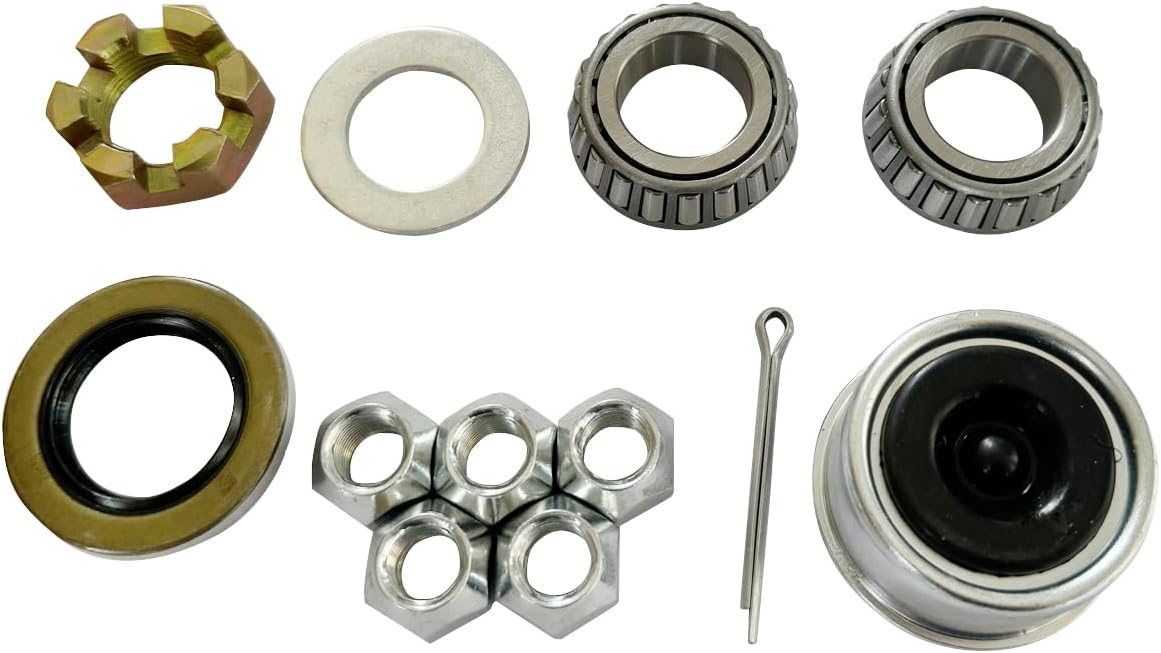 5-Hole, 4.5" Trailer Hub Kits for 2,000 lb,Trailer Axle Kit for 5 Lug Trailer Hub Fits 1" Spindle