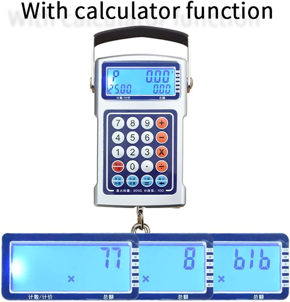 Digital Luggage Scales, Mini Electronic Scale 50Kg/10g Portable Fishing Scales Hanging Digital Scale with LCD Display for Home Kitchen Farm Market