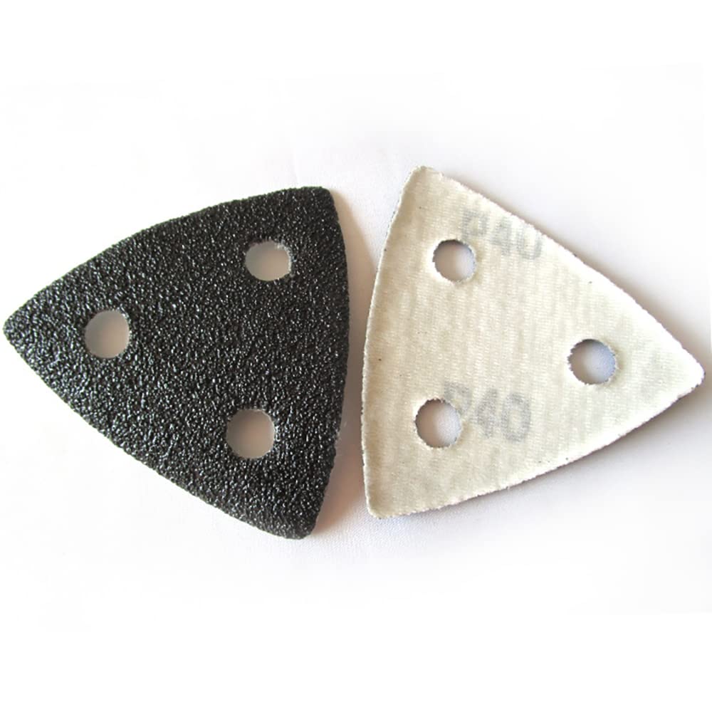 30 Feuilles Abrasives Triangulaires Avec 6 Trous, Papier De Ponçage