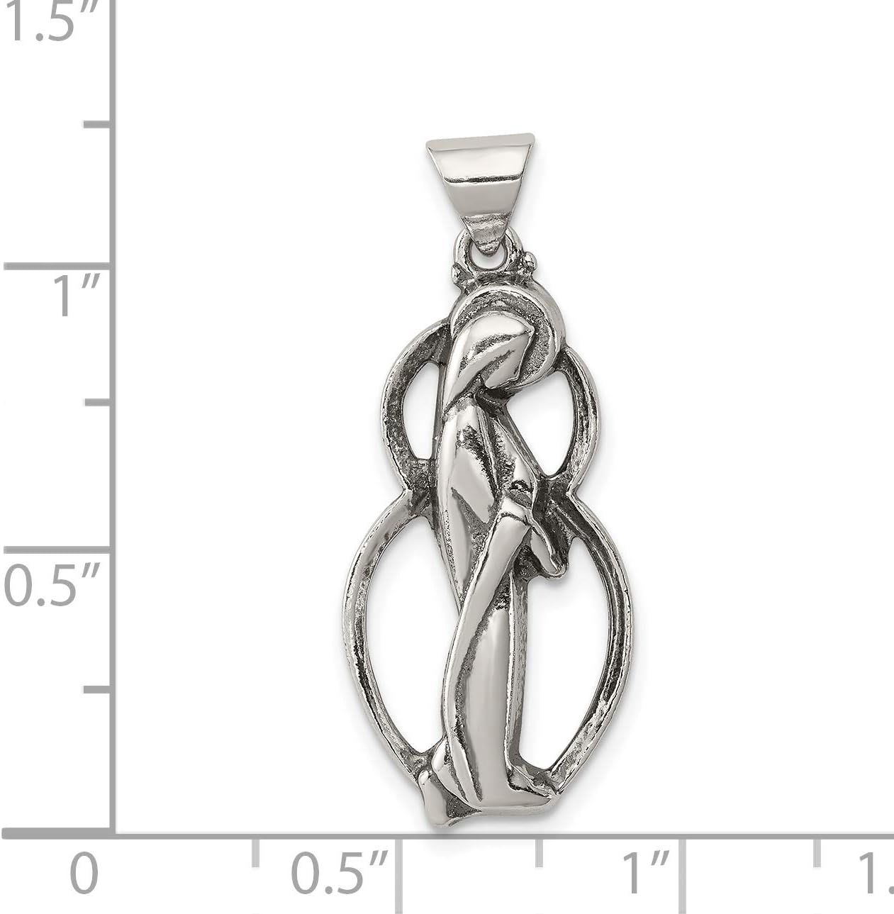 Sterling Silver Antiqued Blessed Mary Charm Fine Jewelry Gift For Her For Women