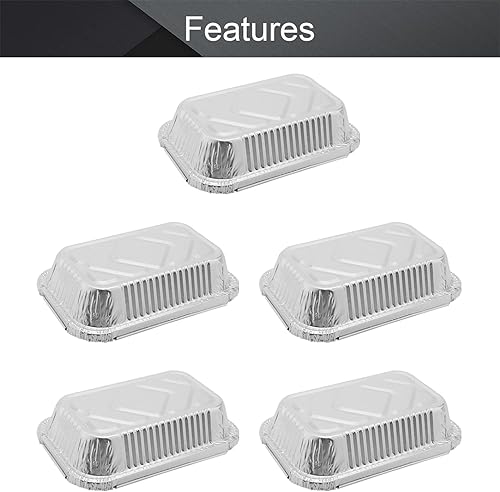 Miniatura 3 de Othmro Sartenes de papel de aluminio de 6.9 x 4.4 x 1.3 pulgadas, 33 recipientes rectangulares de papel de aluminio para cocinar, hornear, calentar,