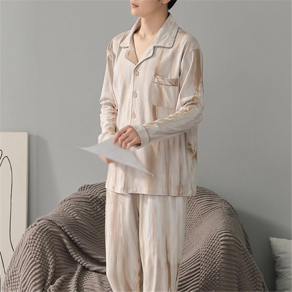 Pajamas Men's Long-sleeved Autumn Thin Section of Young Loungewear Suit