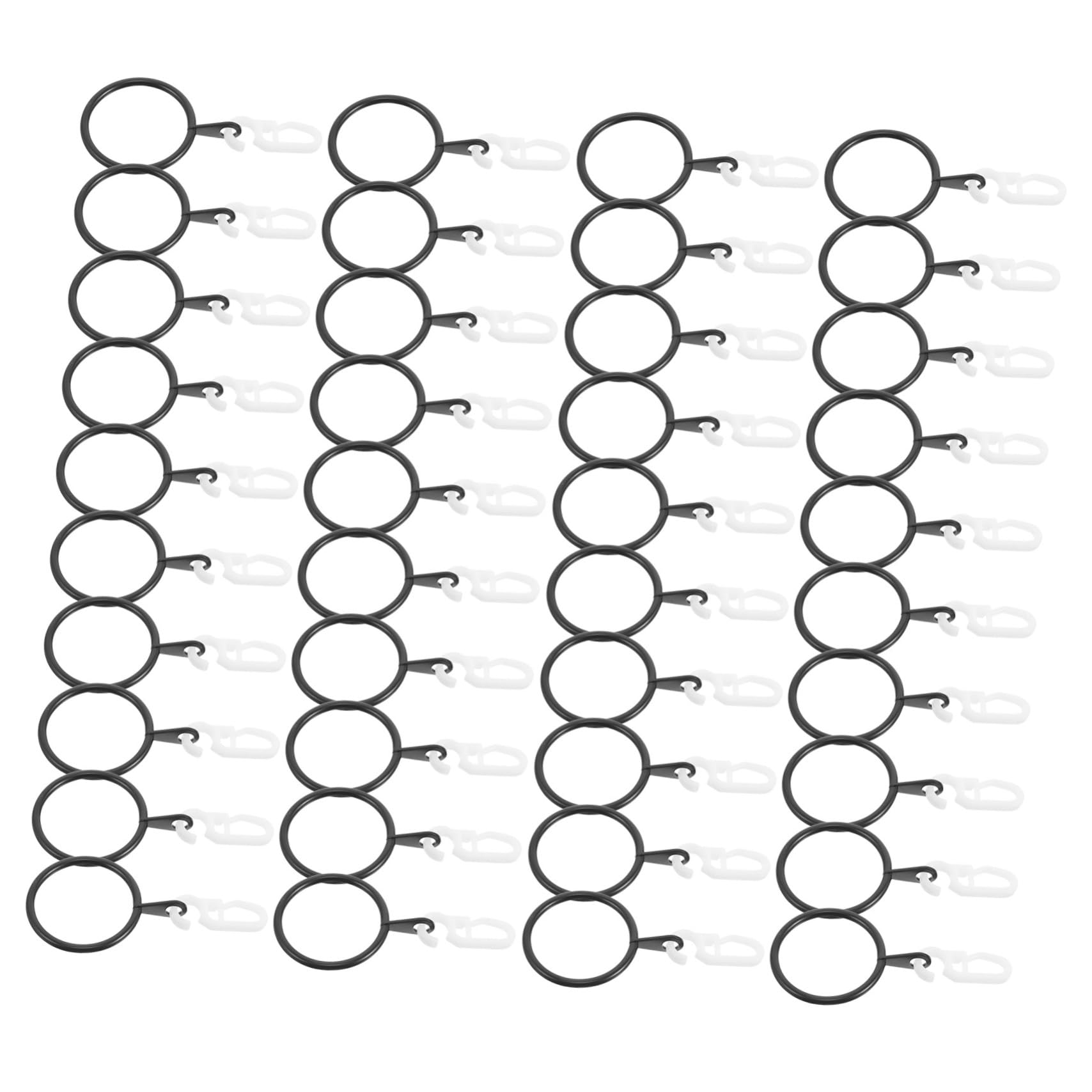 Unomor 45pcs Curtain Rings Clips Vintage Curtain Hooks and Hangers for Drapes Smooth Finish for Easy Handling for Home Decor and Seasonal Adjustments