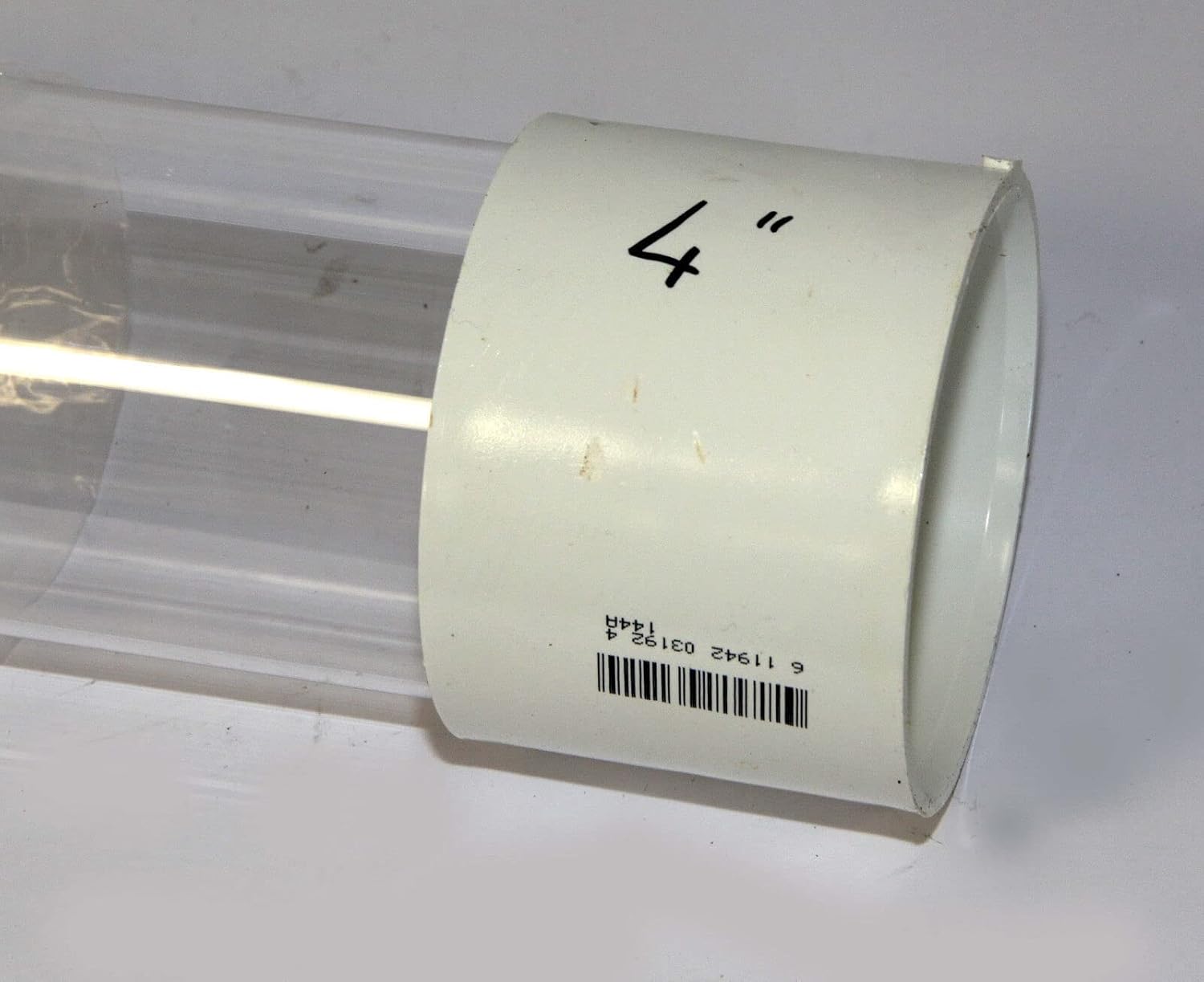 Clear acrylic Plastic Plexiglass Pipe tube 4" 114 mm 3 ft long stick 4.5" OD 3 mm wall