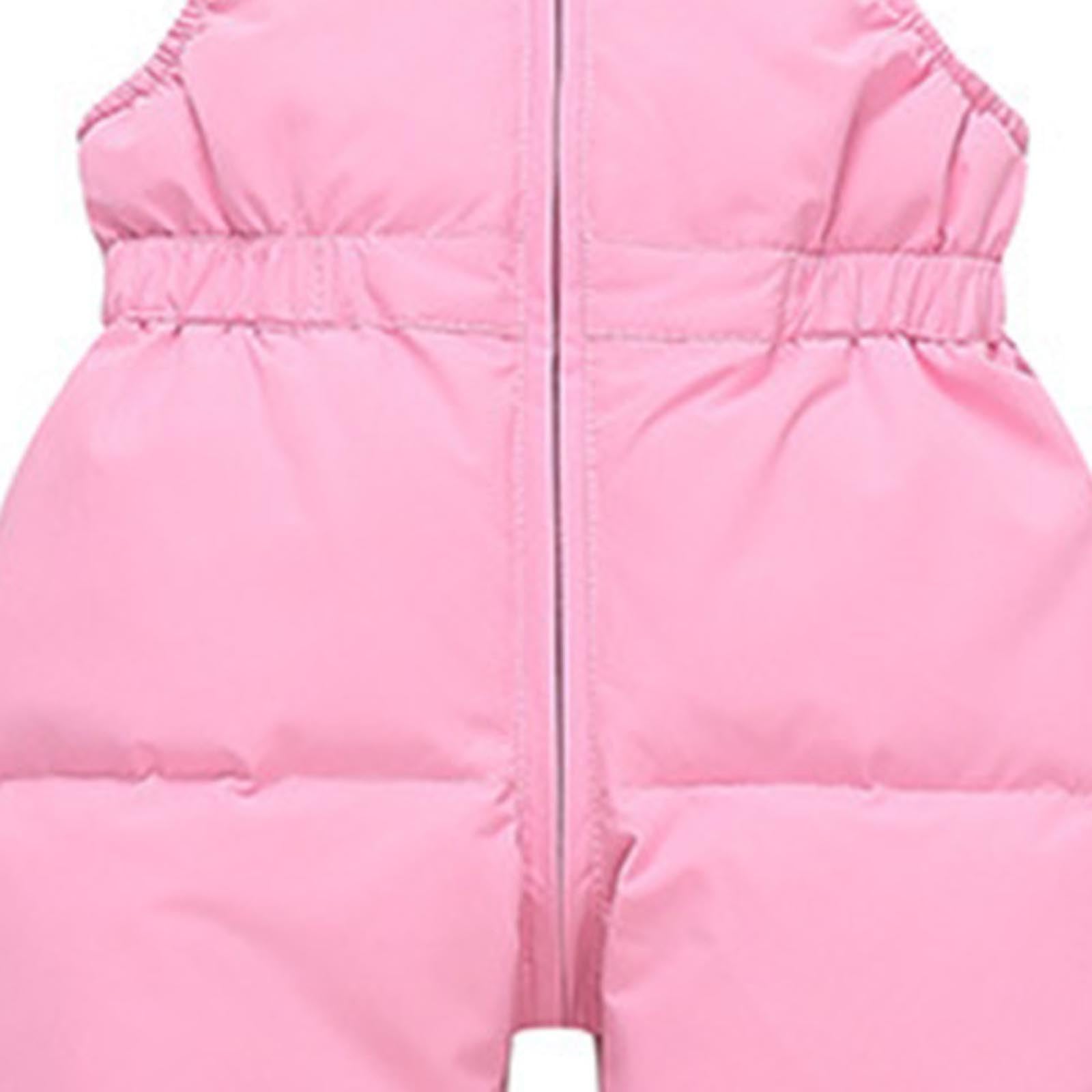 Ensemble Ski Enfant 2 Pièces Veste Capuche Et Salopette Pour Hiver Imperméables Coupe-Vent Vêtements de Ski Fille Chaude Combinaisons de Neige Hiver Salopettes Veste Snowsuit Jumpsuit de Sports