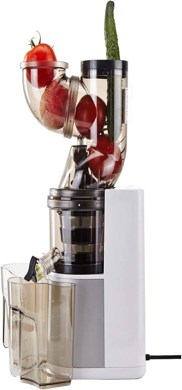 White BPA Free 150W, 65RPM Wide Mouth Slow Juicer