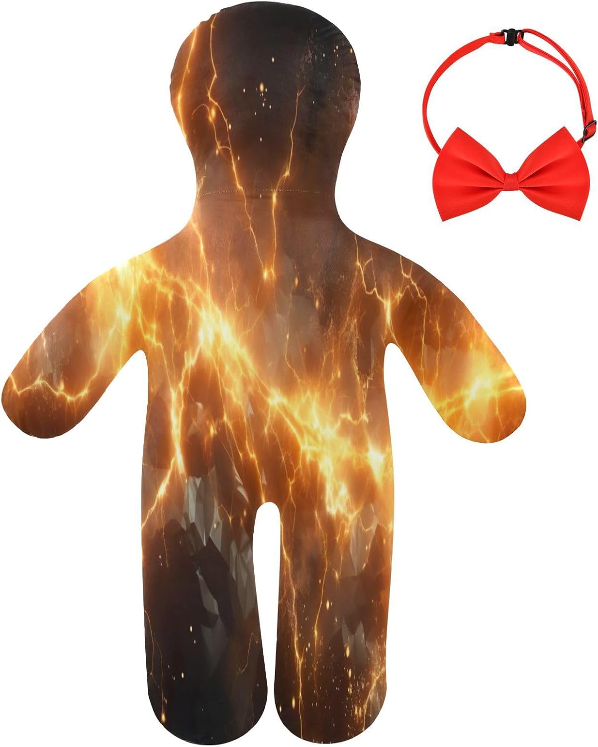 Orange Lightning Human-Shaped Pillow Soft Body Pillows Washable Velvet Pillows for Anxiety Relief Sleeping Cuddling & Support