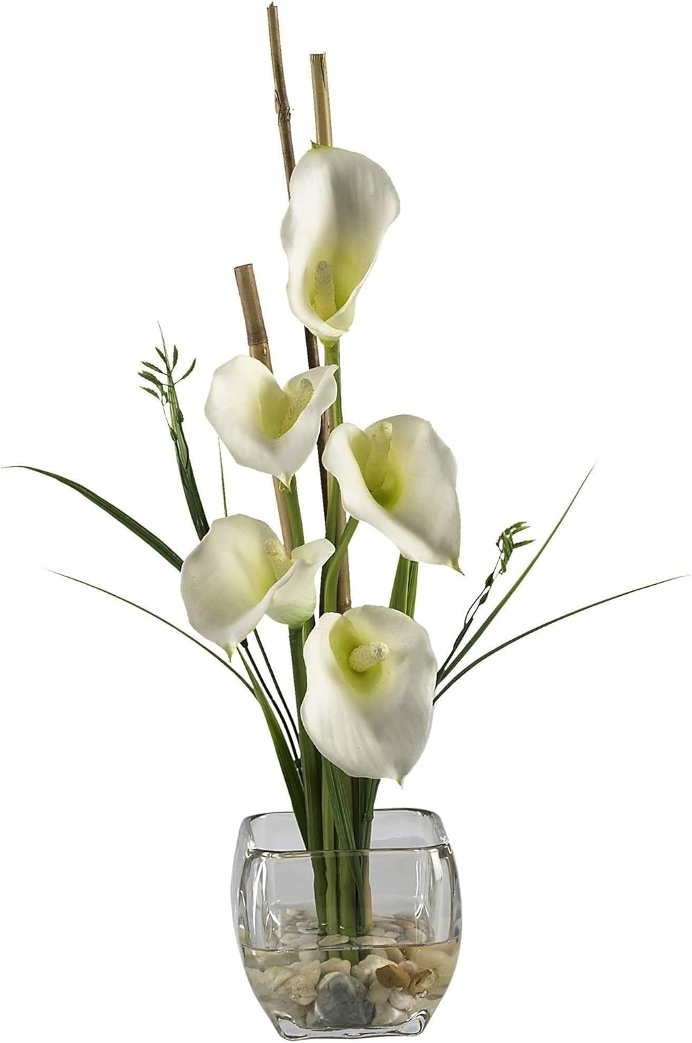 Nearly Natural Calla Lily Liquid Illusion Silk Flower Arrangement