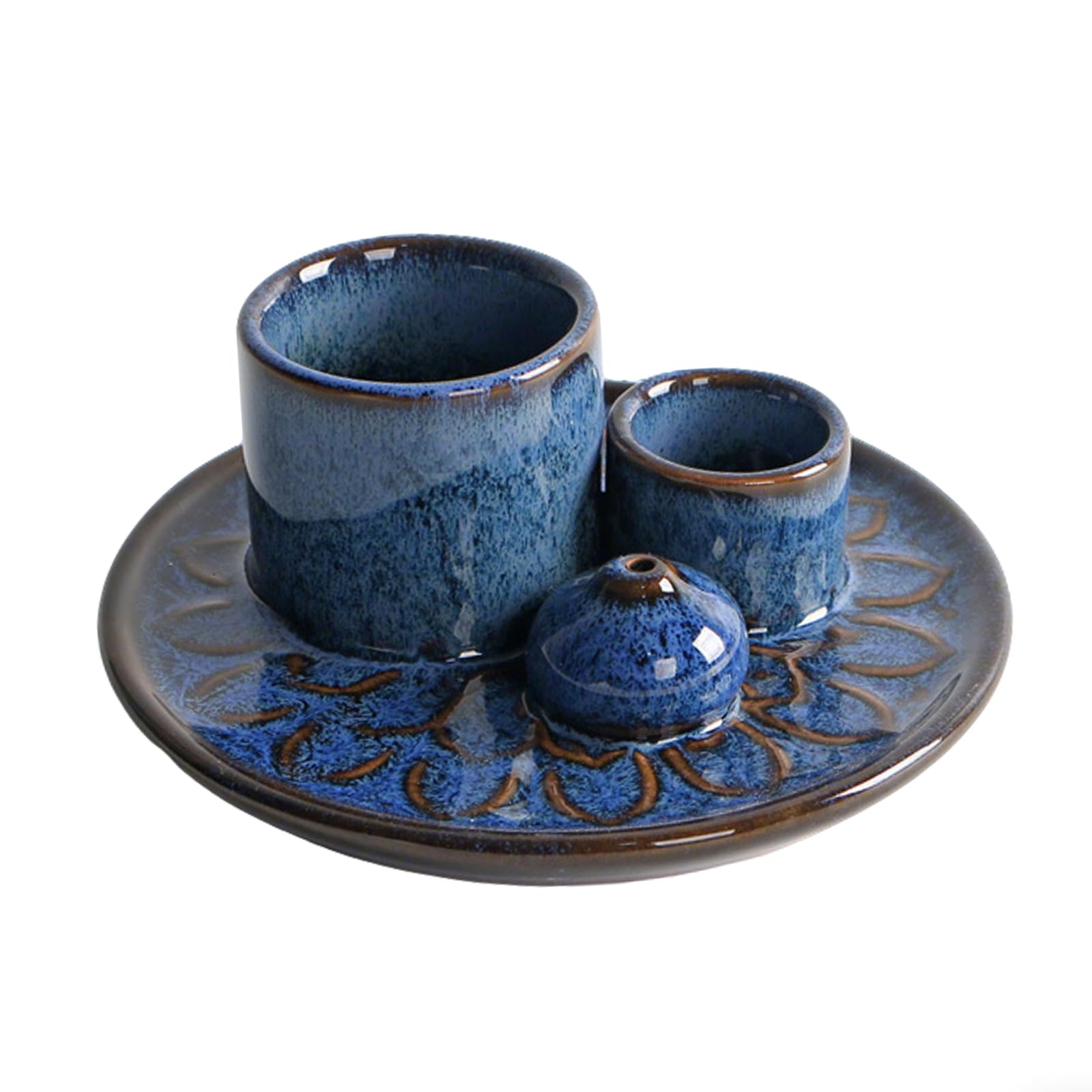 Ceramics Incenses Burners with Ashes Catchers Tray for Incenses Stick Cones Burning for Home Meditations Decors Santo Wood Ashes Catchers Tray