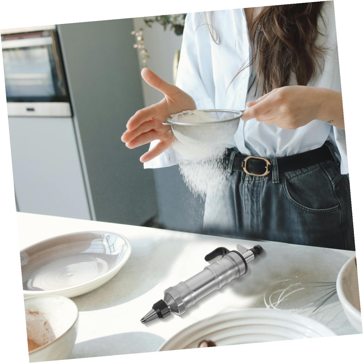 INOOMP Outil de Décoration de Gâteaux en INOX 1 Pièce Embouts Variés Détachables, Ustensile Pâtisserie pour Cupcakes et Biscuits, Accessoire Maison pour Décoration et Fabrication