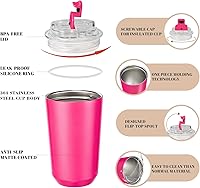Vista 149 de Puraville Insulated Tumblers with Lid, 10 oz Travel Coffee Mug Stainless Steel Vacuum Cup, Leak Proof Reusable Double Walled Coffee Tumbler for Iced