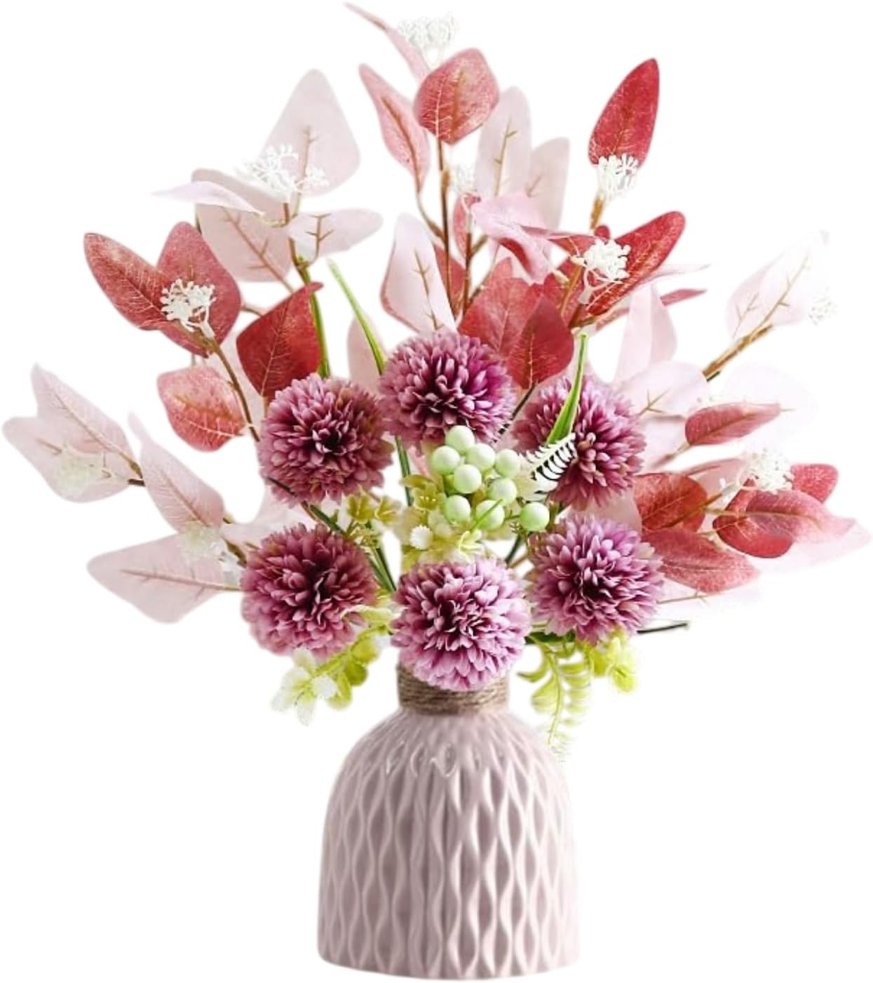 Fake Flowers Artificial Blue Flowers with Vase, Peony Flower suitable for home decoration,Table Centerpieces for Dining Room, Silk Flower Arrangements for Home, Living Room Bathroom Plant Decor (Blue)