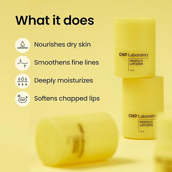CNP Honey Lip Butter - Propolis LipcerinTM 01 Original, Hydrating Overnight Manuka Lip Balm & Mask, 12hr Long-Lasting Moisture, Stocking Stuffers, Gifts for Women, 0.5 fl.oz.
