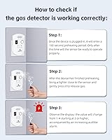 Vista 7 de Natural Gas Detector, Plug-in Gas Leak Detector for Home, Propane Leak Alarm for RV and Kitchen, with LED Digital Display