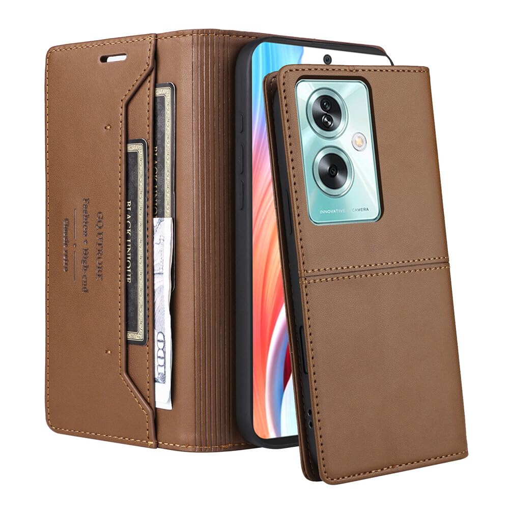 Generic Étui compatible avec Oppo A79 5G (couleur : noir) étui portefeuille en cuir magnétique à rabat