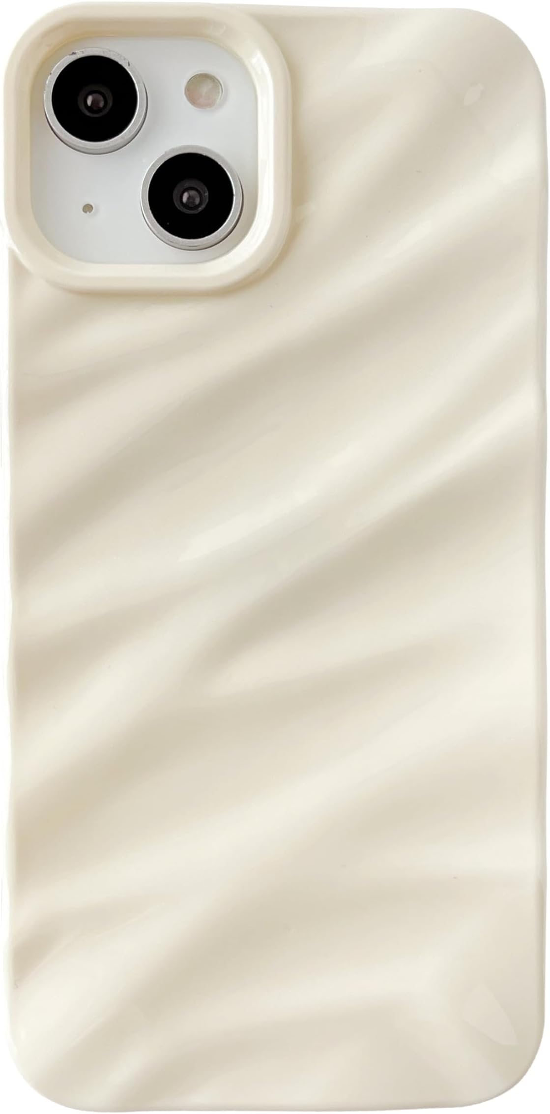 Caseative for iPhone 13 Case,Water Ripple Pattern Curly Wave Shape Soft Phone Case (White)