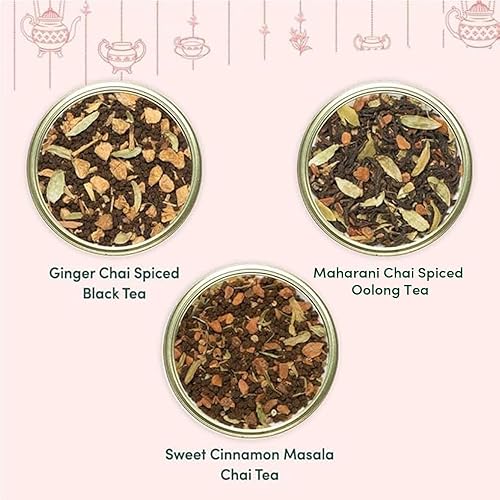 Miniatura 2 de Té chai VAHDAM Private Reserve Trio, 3 tés en una caja de regalo, ingredientes 100% naturales, regalos festivos para hombres y mujeres, regalos de