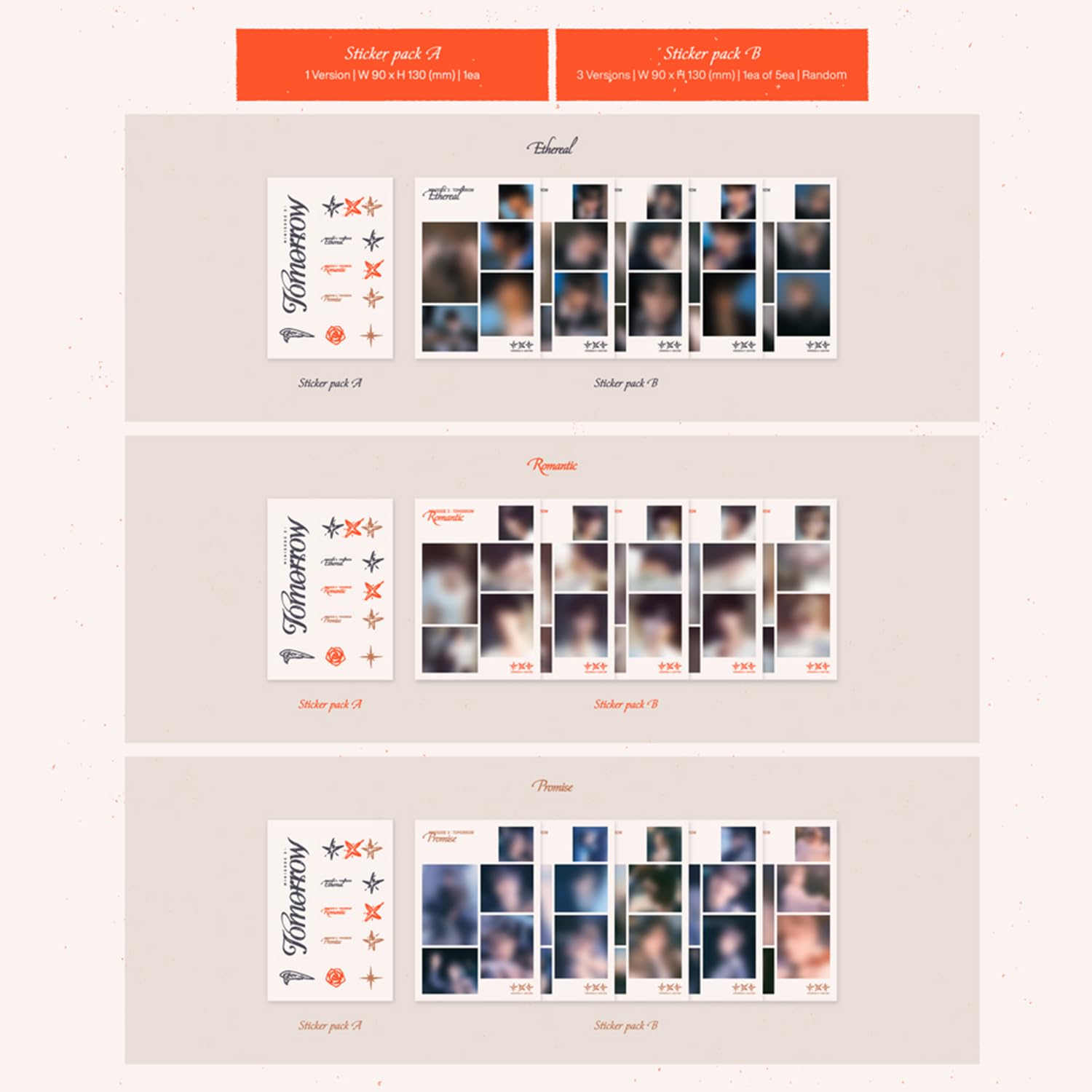 TXT - [MINISODE 3 : TOMORROW] (Romantic Ver.) Photo Book + Bookmark + Lyrics + CD-R + Postcard + Photo Card + Sticker Pack + Poster + 5 Extra Photocards
