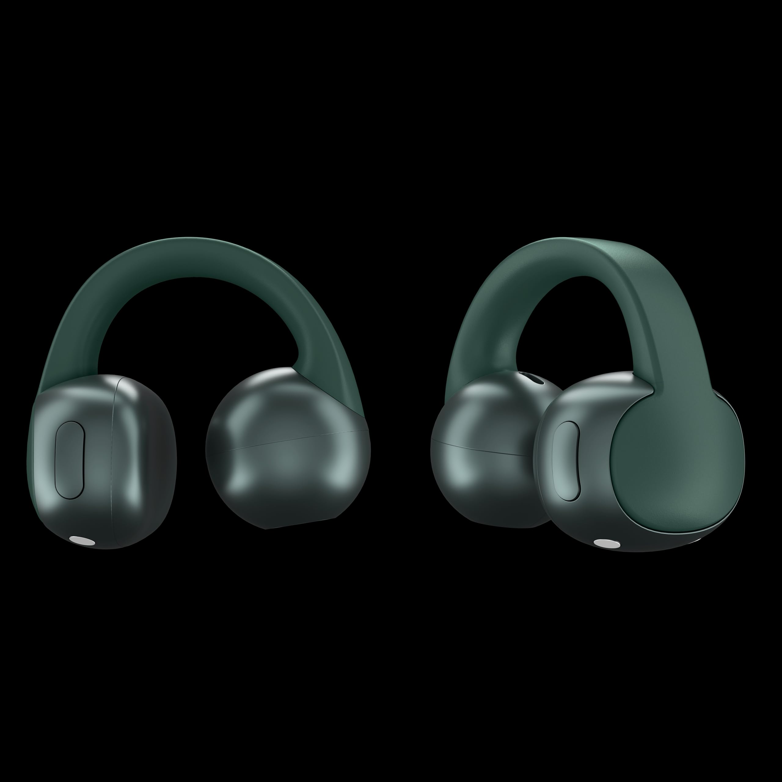 Zestawy słuchawkowe Moto Buds Loop Color Pantone Trekking Green, Open-Ear Design, Integracja ze smartfonami, Sound by Bose, zaawansowany mikrofon, wodoodporna konstrukcja, długa żywotność baterii