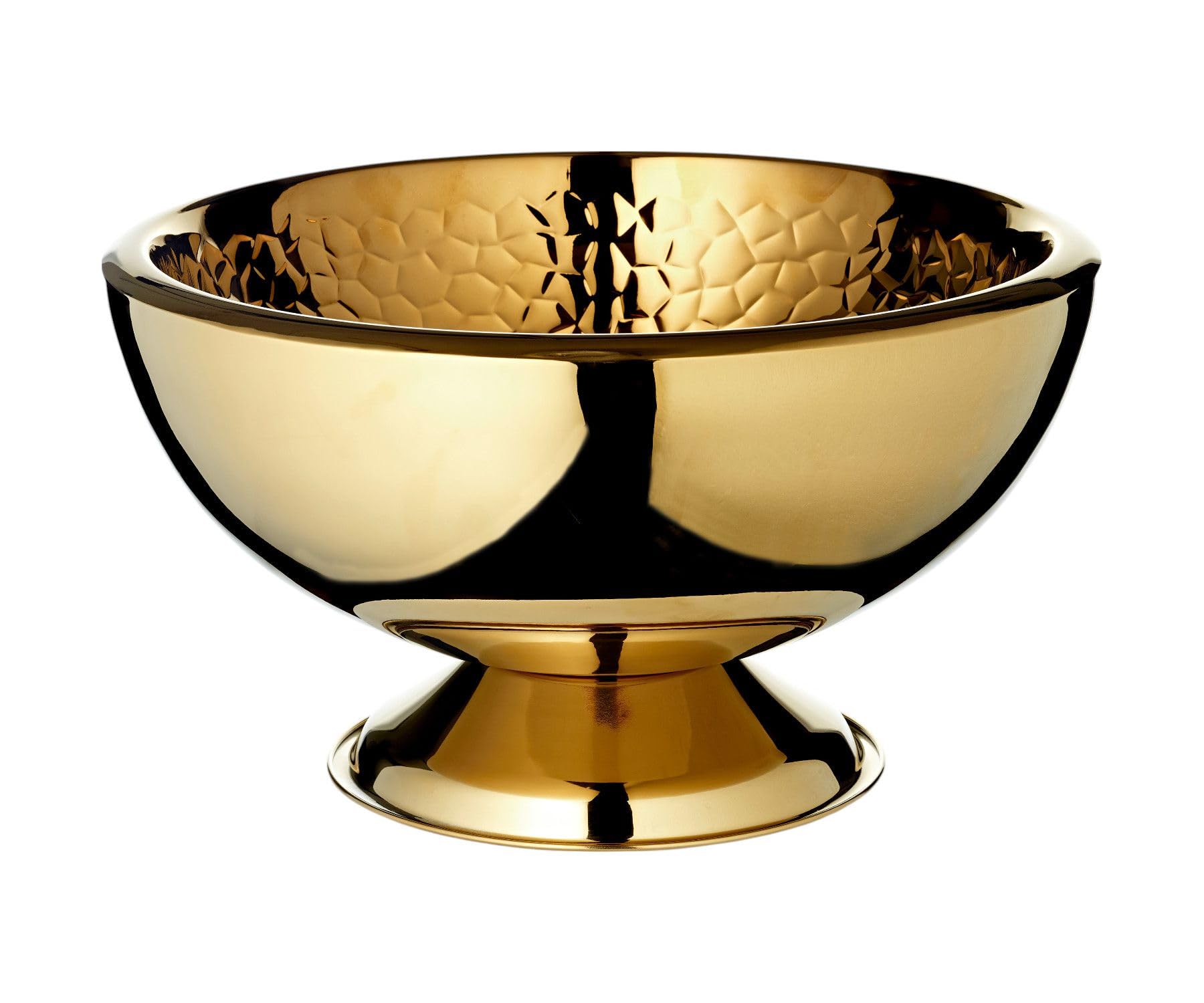 EDZARD Flaschenkühler Bruno (H 24 cm, Ø 43 cm), doppelwandig, Gold-Optik, innen gemustert, Edelstahl, hochglanzpoliert