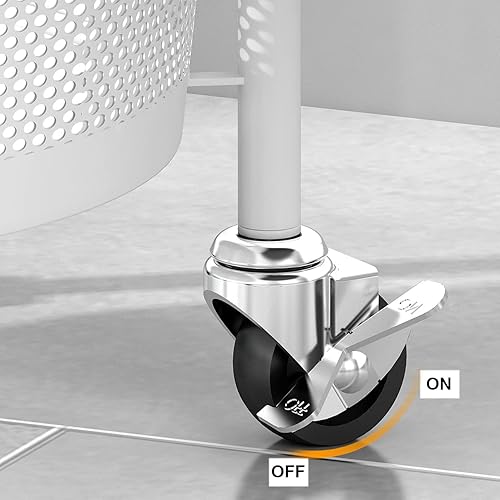 Miniatura 5 de Cestas giratorias de cocina con ruedas redondas de malla de 5 niveles, organizador de frutas y verduras, almacenamiento rodante con ruedas, color